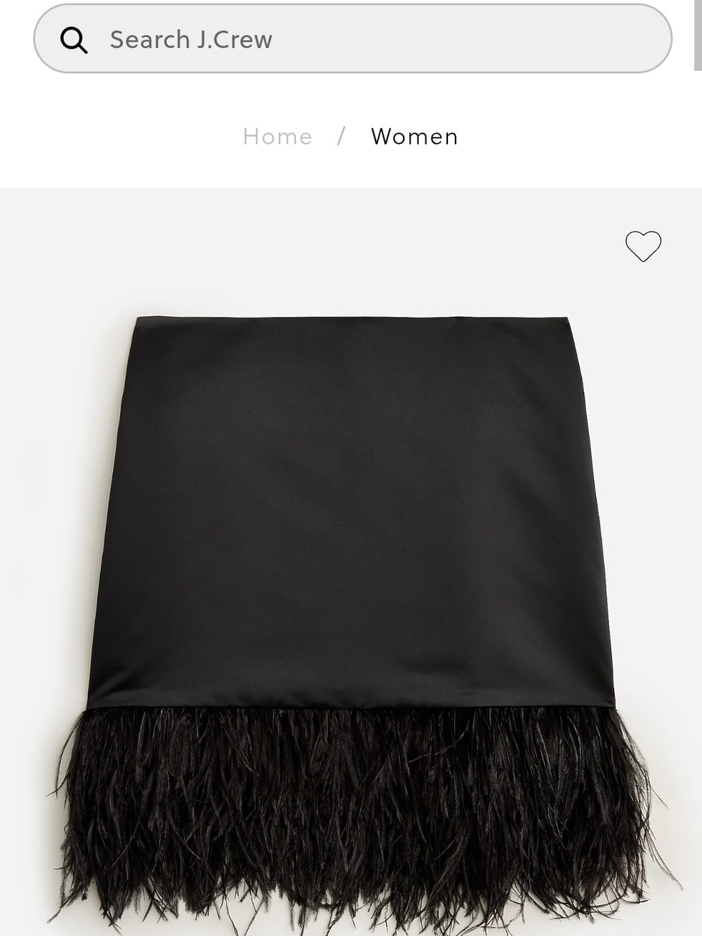 J. Crew Collection Black Mini Skirt with Feather Trim Sz 2 NWT